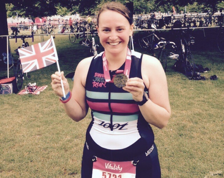 Anne Floor na de finish in Londen